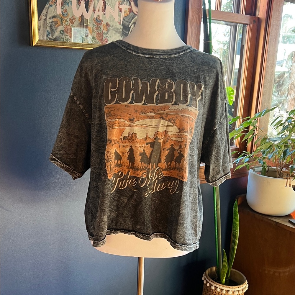 Cowboy “take me away” ULTRA SOFT Crop Top
